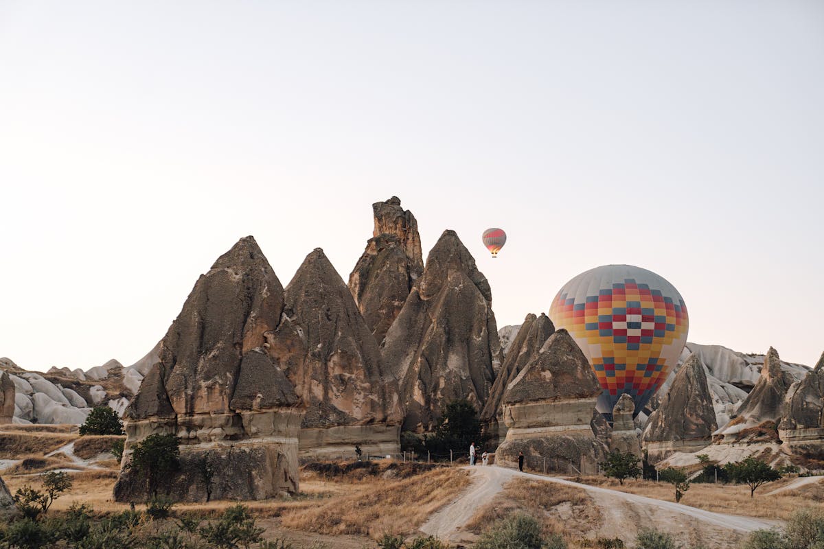 View from inside the balloon basket over Cappadocia